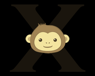Monkey X logo: a smiling monkey